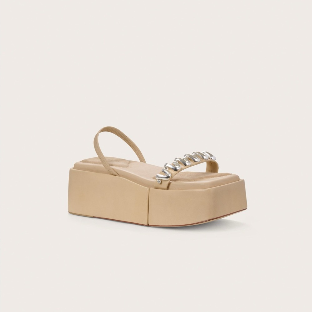 CULT GAIA Leather Onyx Platform Sandals